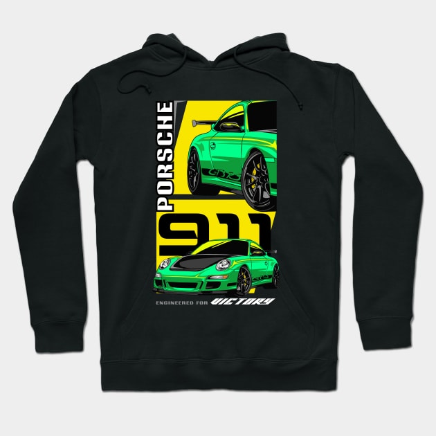 Porsche 911 GT3 RS Racing Car Hoodie by milatees